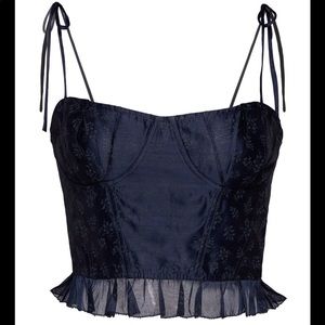 NWT Ulla Johnson Isa Navy Corset Top Size 4